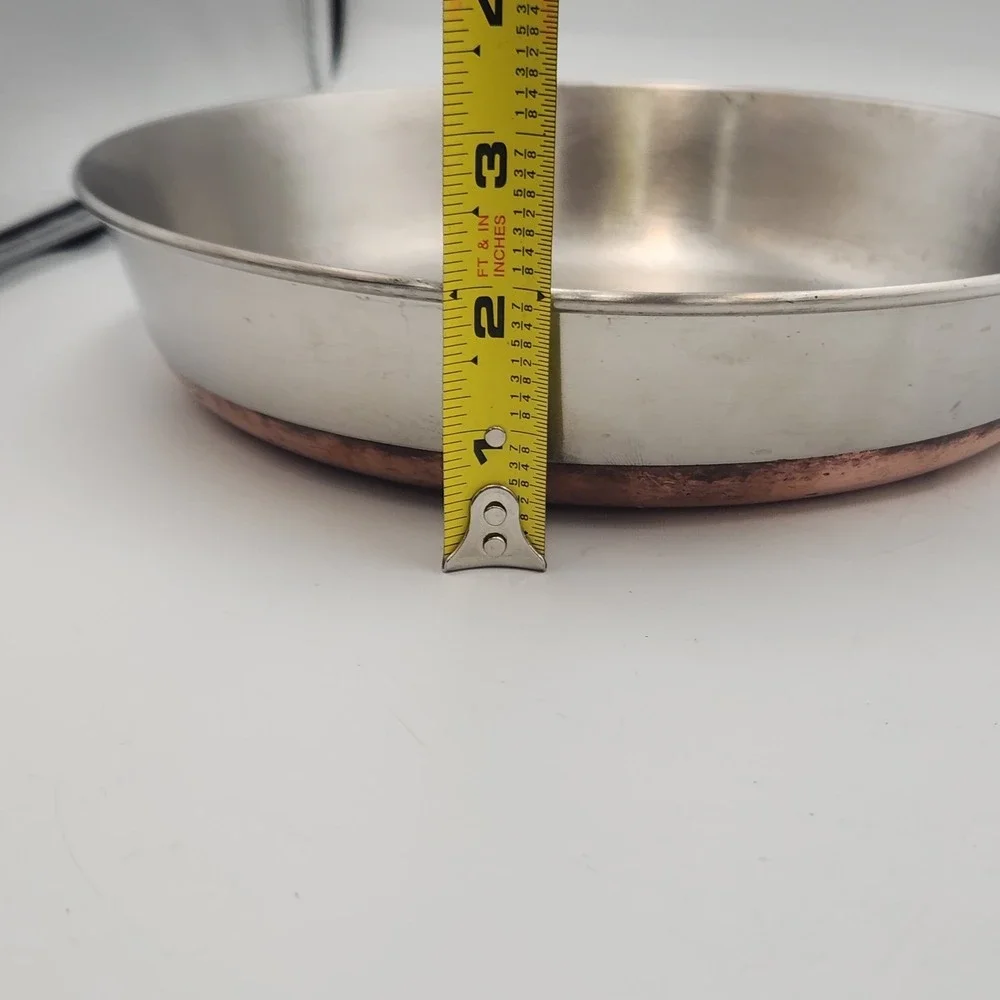 Vintage Revere Ware Fry Pan 9 Inch Copper Stainless Steel Skillet Clinton IL USA